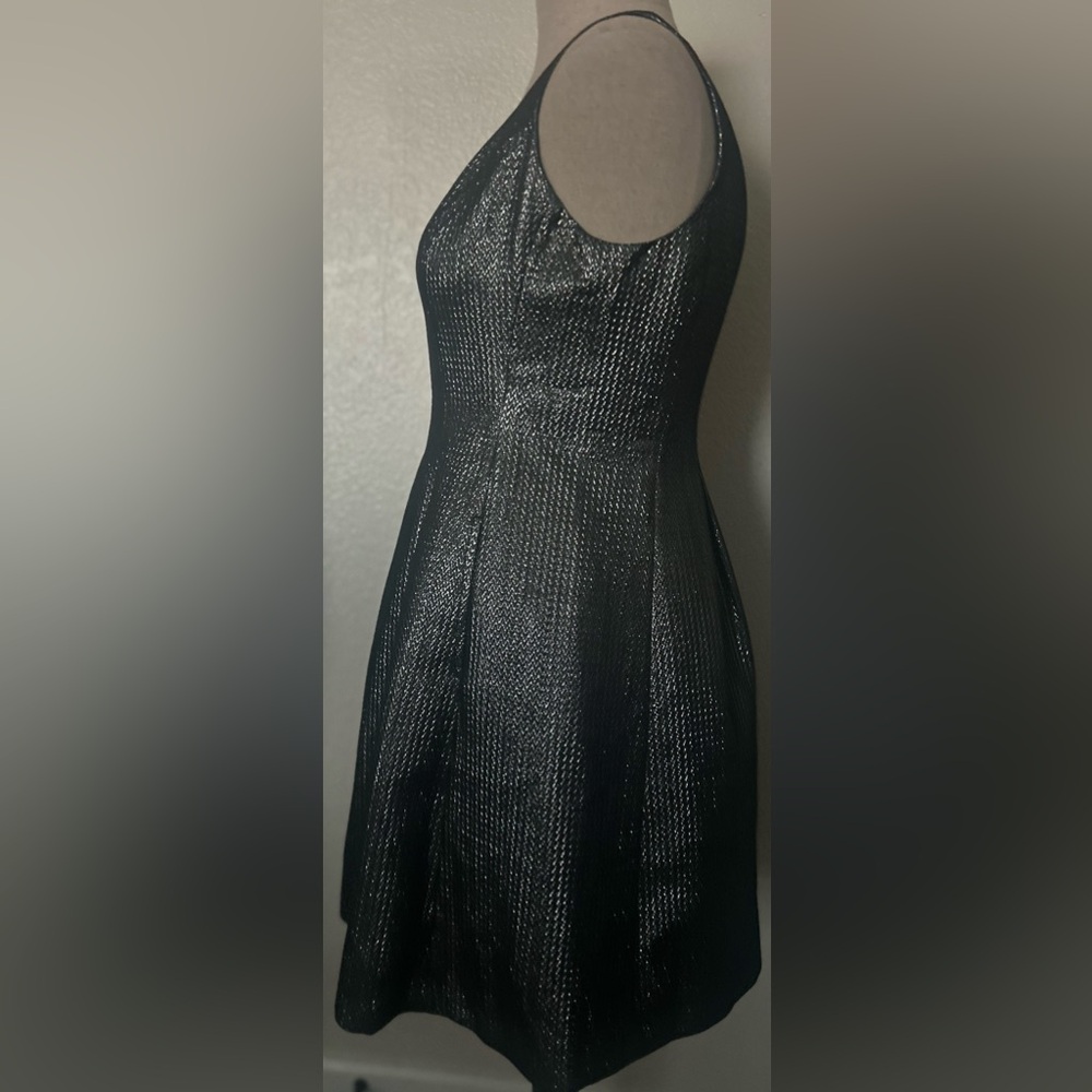 Elegant Silver and Black Sleeveless Dress - Picture 6 of 10